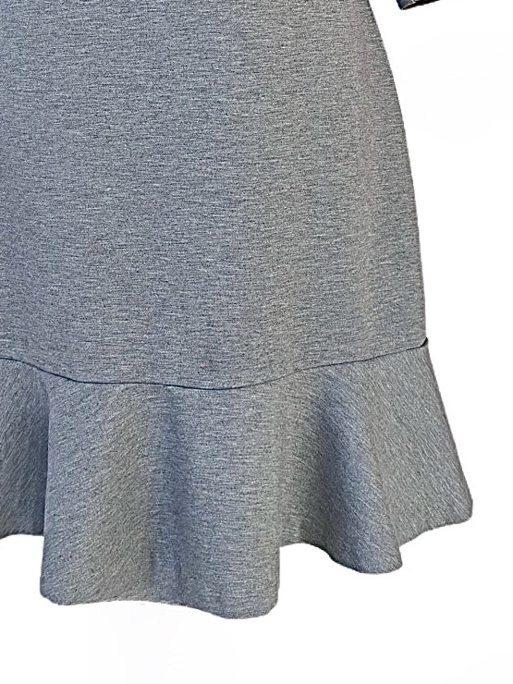 BANANA REPUBLIC ~ Heather Gray Ruffle-Hem 3/4 Length Sleeve Dress - Picture 6 of 10